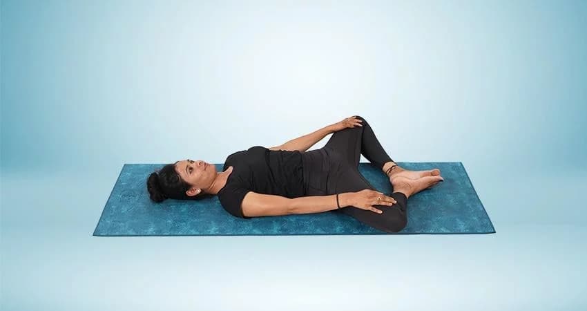 Reclining Bound Angle Pose (Supta Baddha Konasana) demonstration